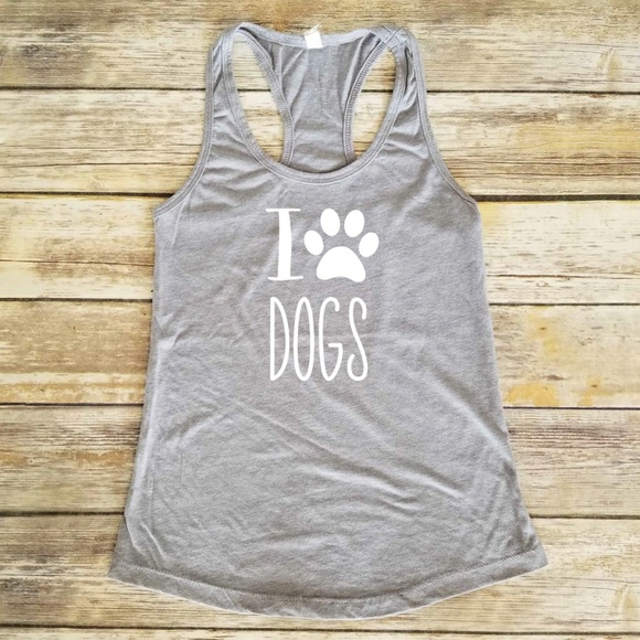 Next Level Apparel Tops - I Paw Dogs - love Dogs - fur mom racerback tank